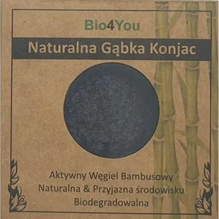 Naturalna Gąbka Konjac z Aktywnym Węglem Bambusa - Biomika
