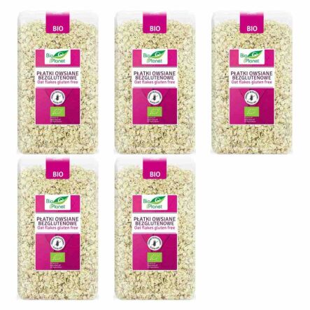 5 x Płatki Owsiane Bezglutenowe Bio 600 g - Bio Planet