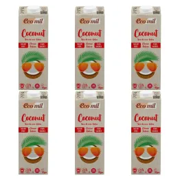 6 x Napój Kokosowy Classic Bez Dodatku Cukru  BIO 1 l - Ecomil