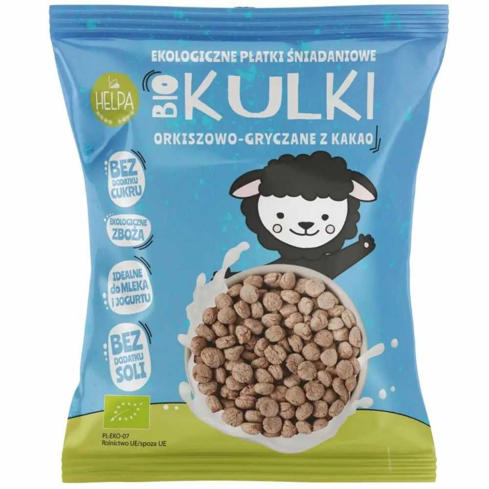 Kulki Orkiszowo - Gryczane z Kakao Bez Dodatku Cukru Bio 160 g - Helpa