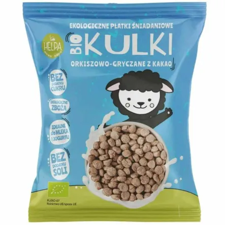 Kulki Orkiszowo - Gryczane z Kakao Bez Dodatku Cukru Bio 160 g - Helpa