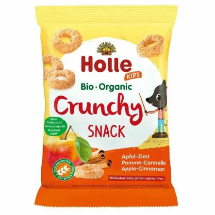 Chrupiące Krążki Jabłko Cynamon Bezglutenowe Bio 25 g  - Holle - Przecena Krótka Data Minimalnej Trwałości