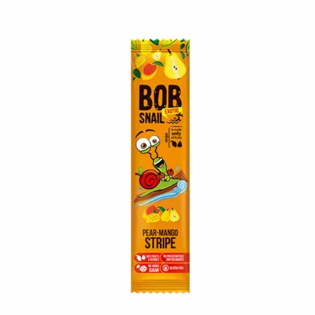 Przekąska Stripe Gruszka i Mango Bez Dodatku Cukru 14 g - Bob Snail
