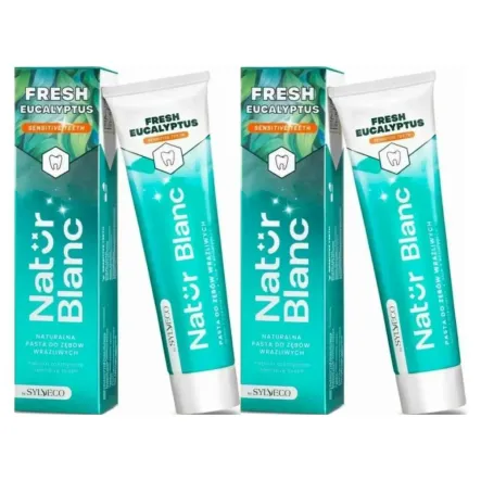 2 x Pasta do Zębów Wrażliwych Natur Blanc FRESH EUCALYPTUS 100 ml - SYLVECO