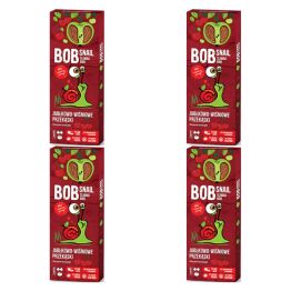 4 x Przekąska Jabłkowo-Wiśniowa z Owoców Bez Dodatku Cukru 30 g Bob Snail