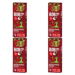 4 x Przekąska Jabłkowo-Wiśniowa z Owoców Bez Dodatku Cukru 30 g Bob Snail