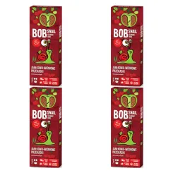 4 x Przekąska Jabłkowo-Wiśniowa z Owoców Bez Dodatku Cukru 30 g Bob Snail