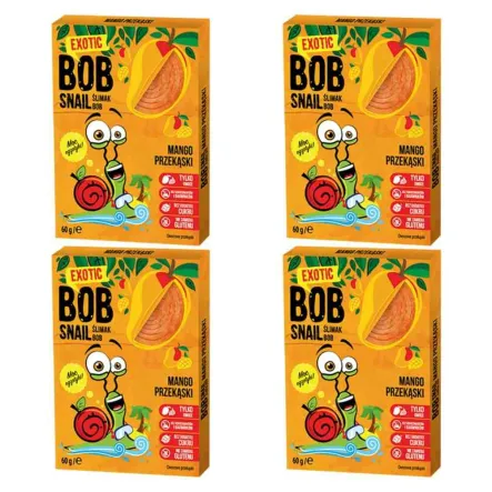 4 x Przekąska Mango Bez Dodatku Cukru 60 g Bob Snail