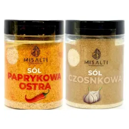 Sól Kłodawska Paprykowa Ostra 85 g - Misalti + Sól Kłodawska Czosnkowa 85 g - Misalti