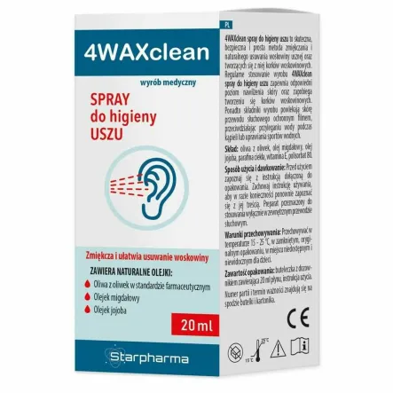 4WAXclean Spray do Higieny Uszu 20 ml - Starpharma