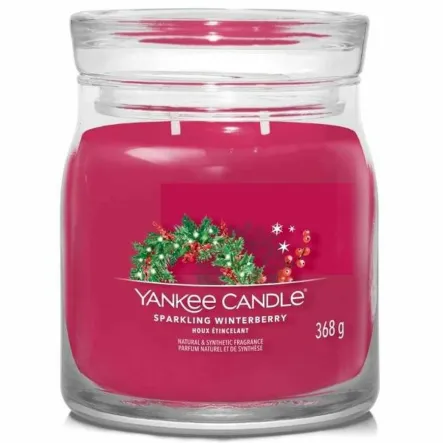 Świeca Średnia SPARKLING WINTERBERRY - Wosk Sojowy 368 g - Yankee Candle