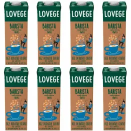 8 x Napój Owsiany Barista Bez Dodatku Cukru 1l - LOVEGE