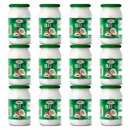12 x Olej Kokosowy Rafinowany 900 ml Bezzapachowy - Targroch