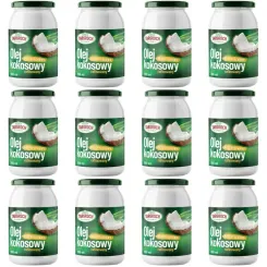 12 x Olej Kokosowy Rafinowany Bezzapachowy 900 ml - Targroch