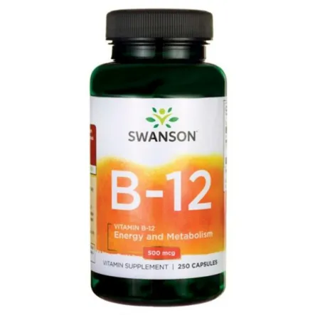 Swanson Witamina B-12 250 Kapsułek 500 mcg