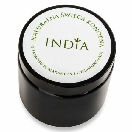 Świeca Konopna o Zapachu Pomarańczy i Cynamonowca 90 g - India