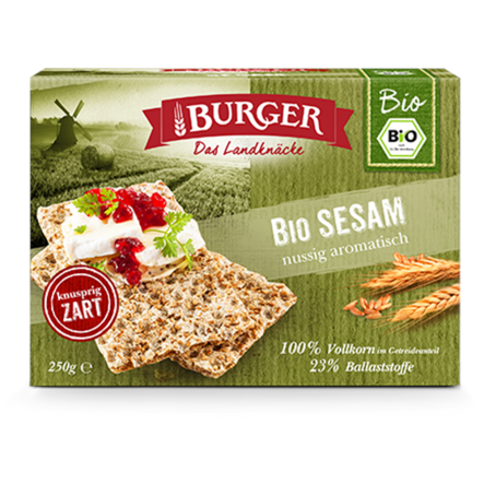 Pieczywo Chrupkie Żytnie Razowe z Sezamem Bio 250 g - Burger 