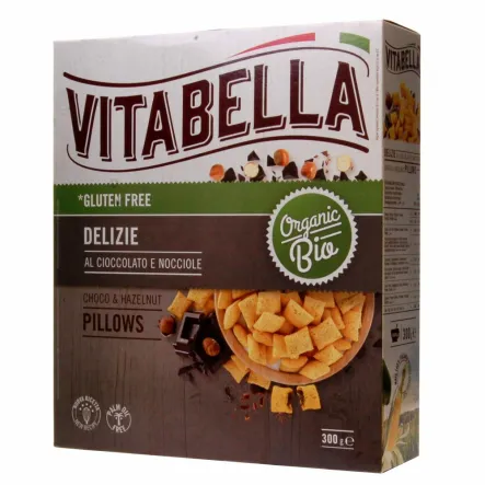 Poduszki Owsiane z Nadzieniem Czekoladowym Bezglutenowe Bio 300 g - Vitabella