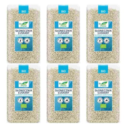 Zestaw 6 x Słonecznik Łuskany Bezglutenowy Bio 1 kg Bio Planet