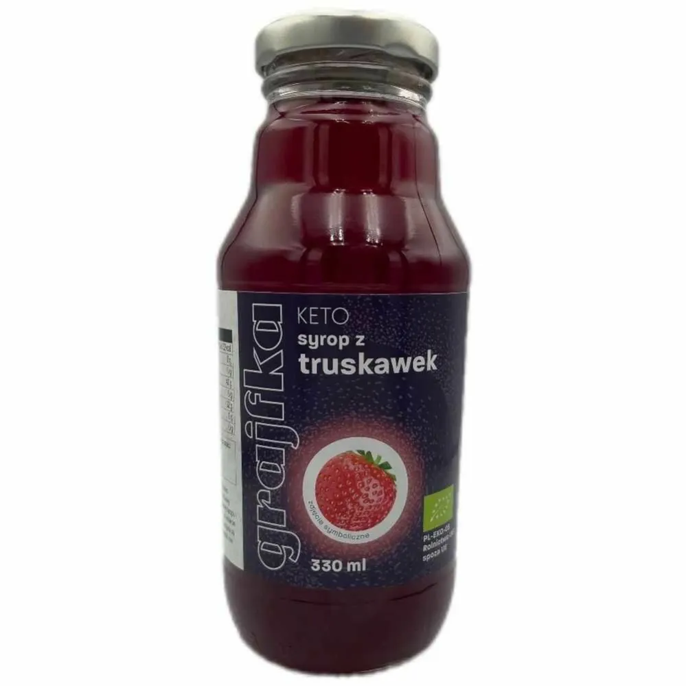 Syrop z Truskawek Bez Dodatku Cukru Keto Bio 330 ml - Grajfka