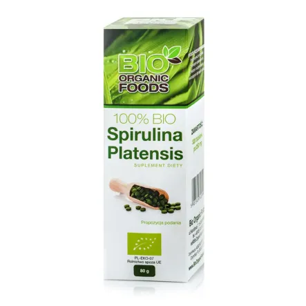 100% Bio Spirulina Platensis 80 g Bio Organic Food