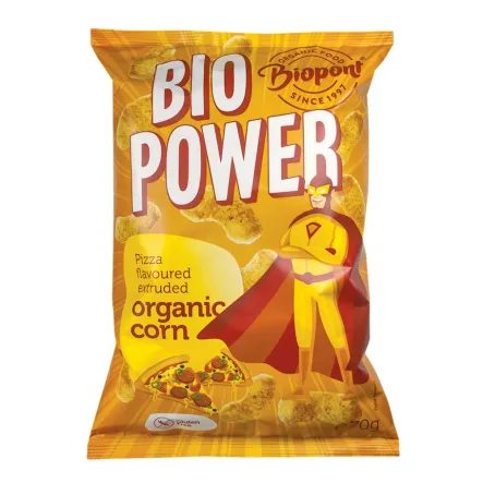 Chrupki Kukurydziane o Smaku Pizzy Bezglutenowe Bio 70 g Biopont