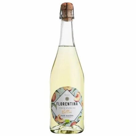 Szampan Bezalkoholowy Bio Florentina Bellini bez Siarczynów, Bezsiarkowy, Wino Bezalkoholowe Musujące Gazowane Virgin Sparkling Spiritz 0% 0,75 l
