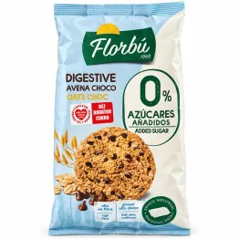 Ciastka Owsiane Digestive z Kawałkami Czekolady Bez Dodatku Cukru 245 g - Florbu