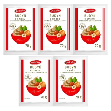 5 x Budyń o Smaku Orzechowo - Czekoladowym z Erytrytolem 70 g - Wodzisław