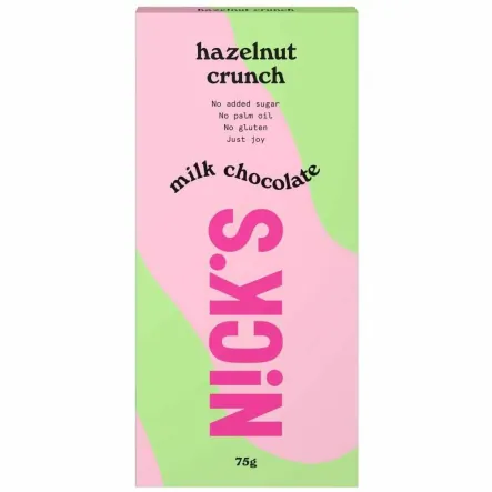 Czekolada Mleczna z Orzechami Laskowymi Hazelnut Crunch 75 g - Nick's