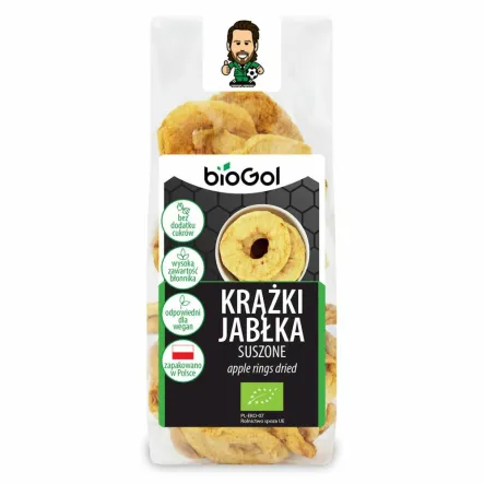 Krążki Jabłka Suszone Bio 100 g - Biogol- Przecena Krótka Data Minimalnej Trwałości