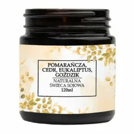 Naturalna Świeca Sojowa - Pomarańcza, Cedr, Eukaliptus, Goździk 120 ml - Vitafarm