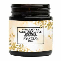 Naturalna Świeca Sojowa - Pomarańcza, Cedr, Eukaliptus, Goździk 120 ml - Vitafarm