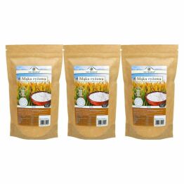 3 x Mąka Ryżowa Biała Bezglutenowa 500 g - Pięć Przemian