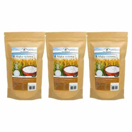 3 x Mąka Ryżowa Biała Bezglutenowa 500 g - Pięć Przemian