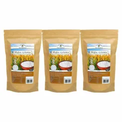 3 x Mąka Ryżowa Biała Bezglutenowa 500 g - Pięć Przemian