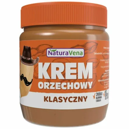 Krem Orzechowy Klasyczny 100% Bez Dodatku Soli i Cukru 340 g - NaturAvena
