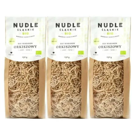 3 x Makaron Orkiszowy Jasny Nitki BIO 250 g - Nudle Śląskie
