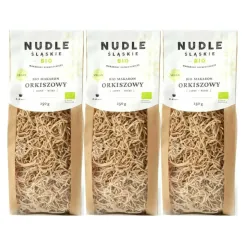 3 x Makaron Orkiszowy Jasny Nitki BIO 250 g - Nudle Śląskie