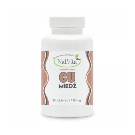 Miedź Tabletki Suplement Diety 150 mg 60 tabletek Natvita