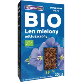  Len Mielony Bio 200 g Mielone Nasiona Lnu Siemię Lniane Kartonik NaturAvena