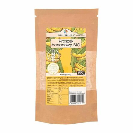 Proszek Bananowy Bezglutenowy Bio 250 g - Pięć Przemian