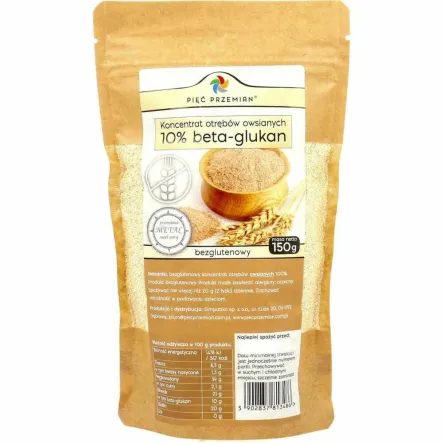 Koncentrat Otrębów Owsianych (10% beta-glukan) Bezglutenowy 150 g - Pięć Przemian