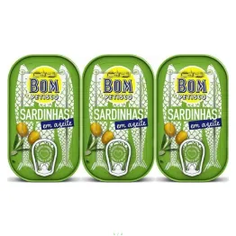 3 x Sardynki Portugalskie w Oliwie z Oliwek 120 g (84 g) - Bom Petisco