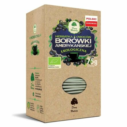 Herbatka z Owoców Borówki Amerykańskiej EKO 75 g (25 x3 g) - Dary Natury
