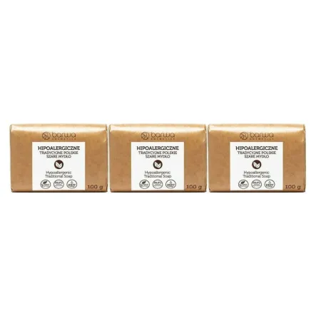 3 x Tradycyjne Polskie Szare Mydło 100 g - Barwa