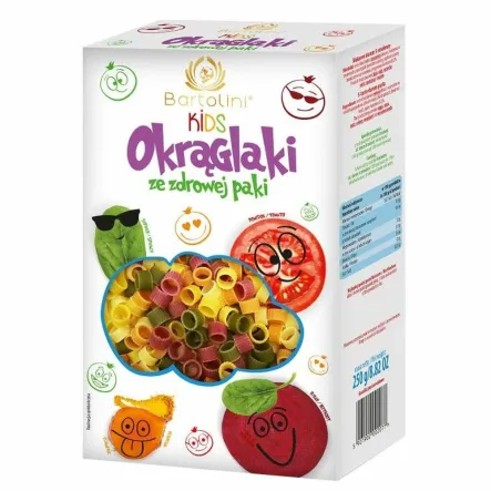 Makaron Kids Pięciosmakowy Okrąglaki ze Zdrowej Paki 250 g - Bartolini