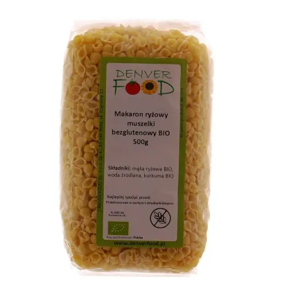 Makaron Ryżowy Muszelki Bezglutenowy Bio 500 g Denver