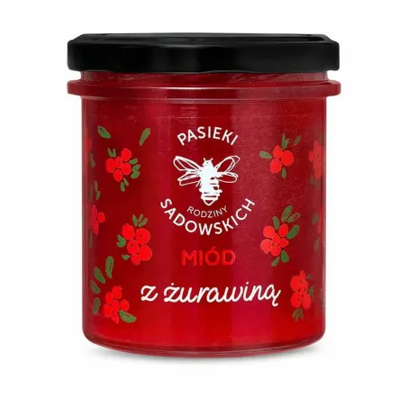 Miód Nektarowy Wielokwiatowy z Żurawiną 430 g Pasieki Sadowskich