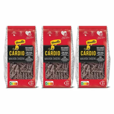 3 x Makaron Wielozbożowy Czarny Cardio Świderki 250 g - Novelle